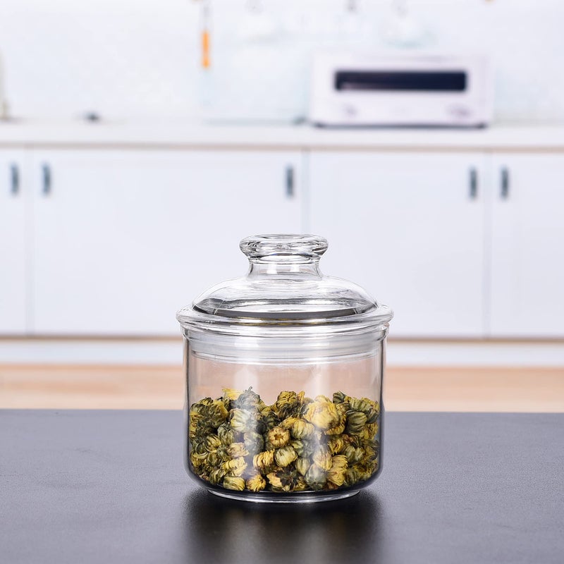 IVOOBR 13.5oz Small Acrylic Storage Jar, Airtight Lid with Silicone Sealing Ring, Ideal Canister Container for Sugar, Tea, Spices, Herbs, Shells, Bath Salt, Christmas Decorative Apothecary Jars - Image 5